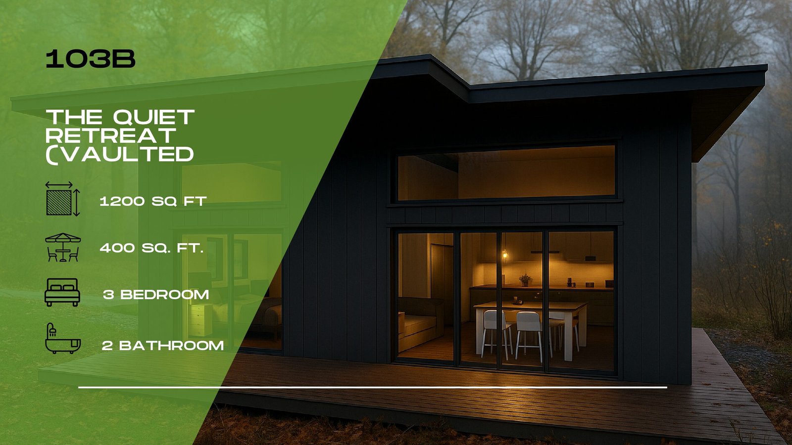 103B-THE QUIET RETREAT 2-3 BEDROOM 2 BATHROOM