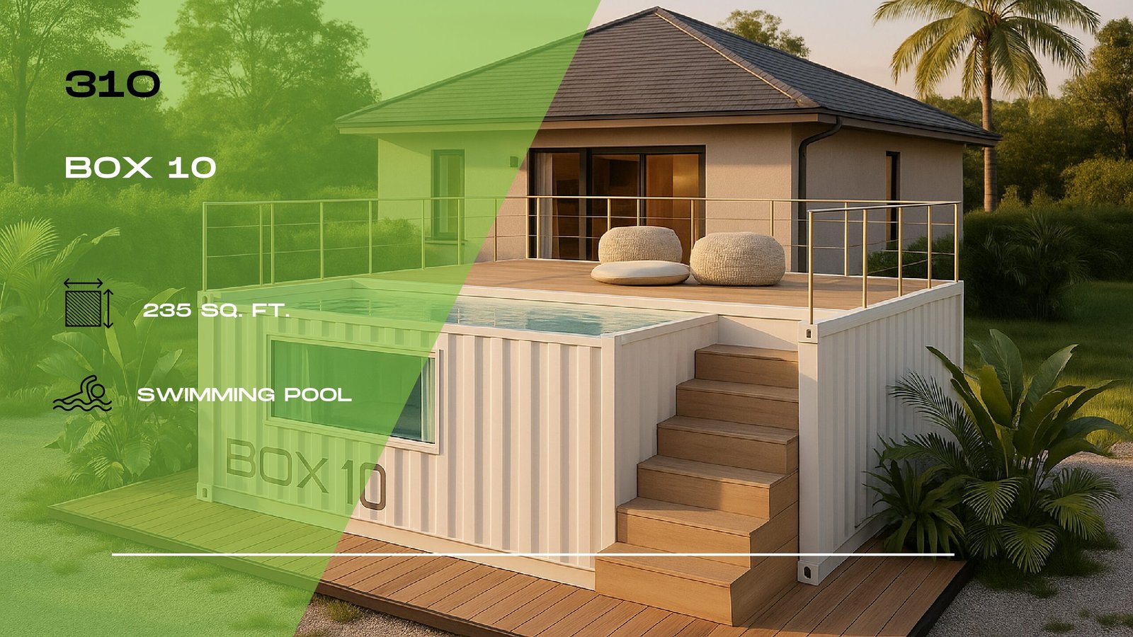 310 - BOX 1 X 20 FT Pool Container with Heater