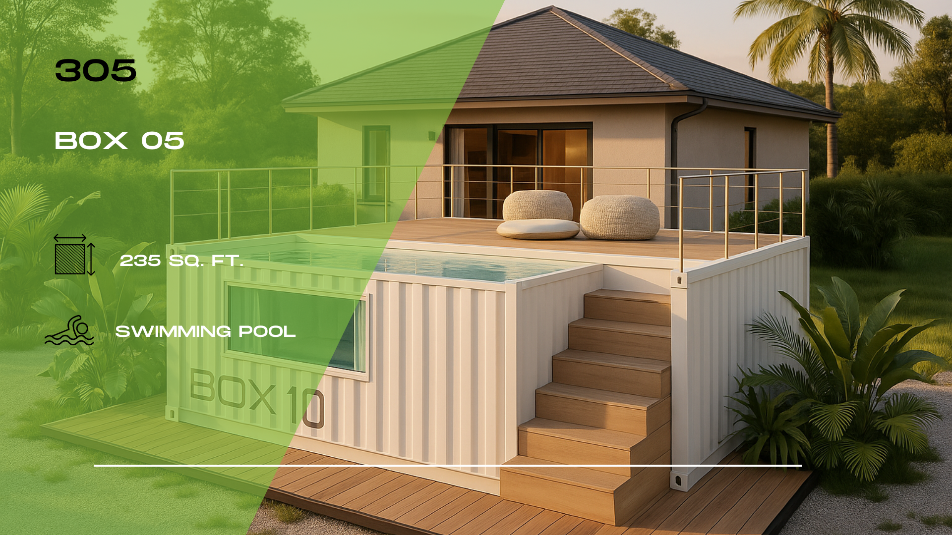 305 - BOX 5 X 20 FT Pool Container with Heater